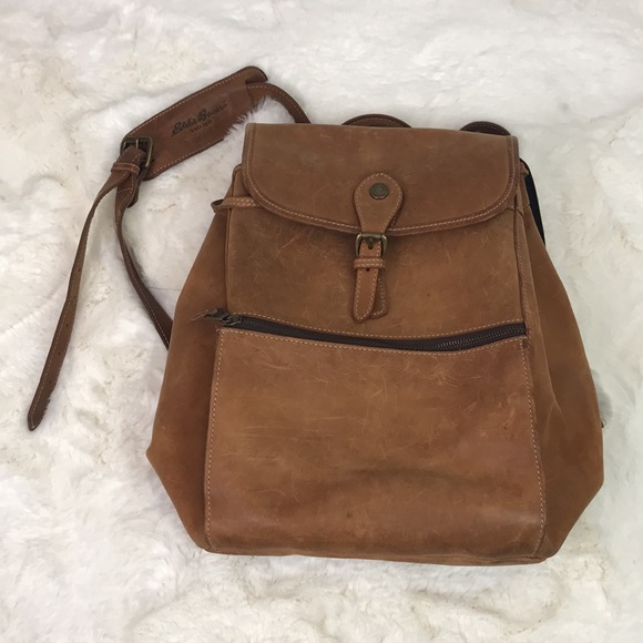 Eddie Bauer Bags Eddie Bauer Unisex Leather Backpack Poshmark